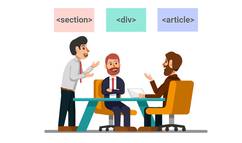 تفاوت div و section و article در سئو (html5 seo)