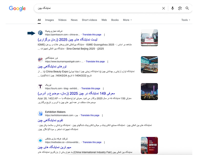 نمونه پروژه سئو چین